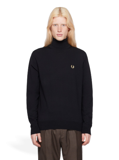 Sweater Fred Perry Embroidered Turtleneck Sort | K9552-198