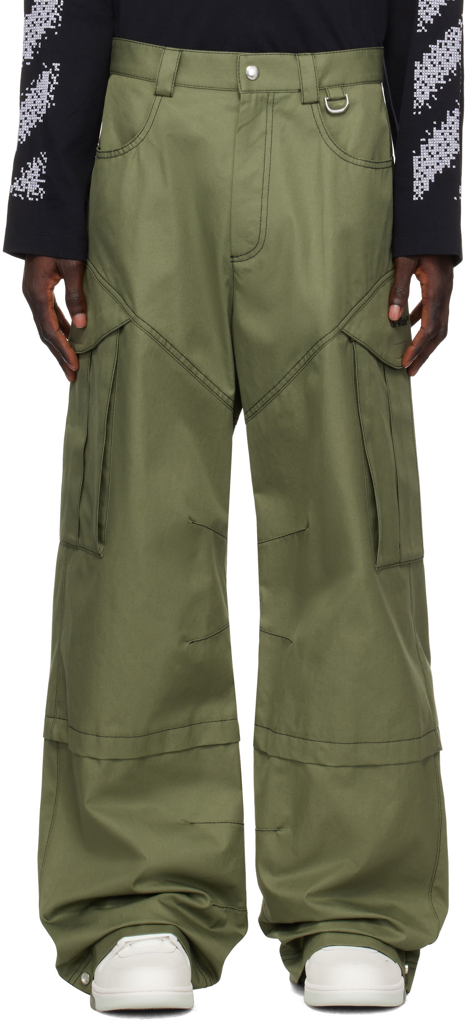 Cargo bukser Off-White Cotton Cargo Pants Grøn | OMCF042F24FAB0015810, 0