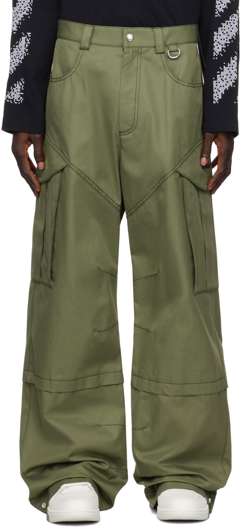 Cargo bukser Off-White Cotton Cargo Pants Grøn | OMCF042F24FAB0015810