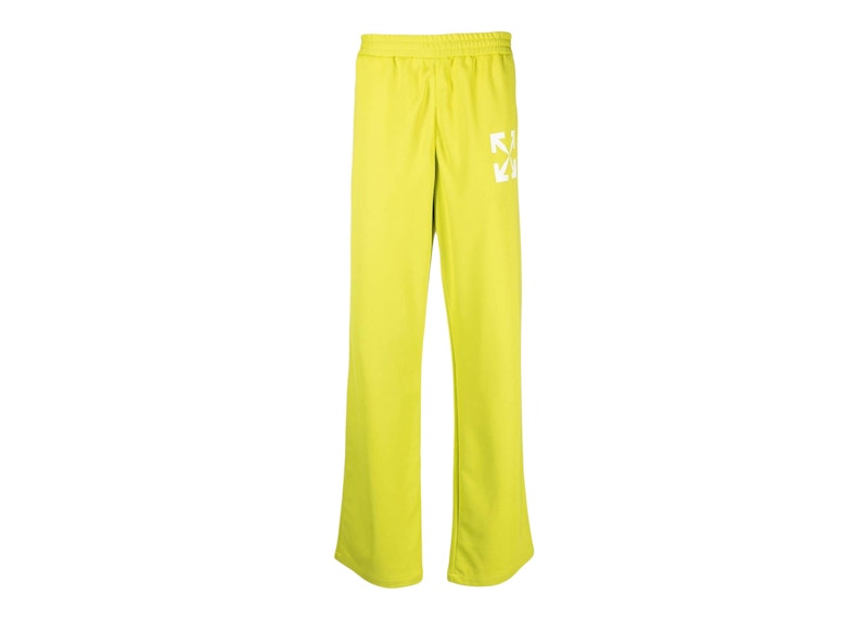 Joggingbukser Off-White Arrows-Motif Slim Fit Track Sweatpants Lime Green Grøn | OMCJ018S23FAB0015001
