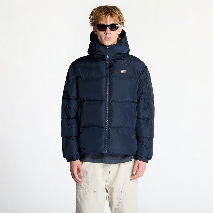 Puffer jakke Tommy Hilfiger Flag Back Alaska Puffer Jacket Blue Mørkeblå | DM0DM20479 C1G