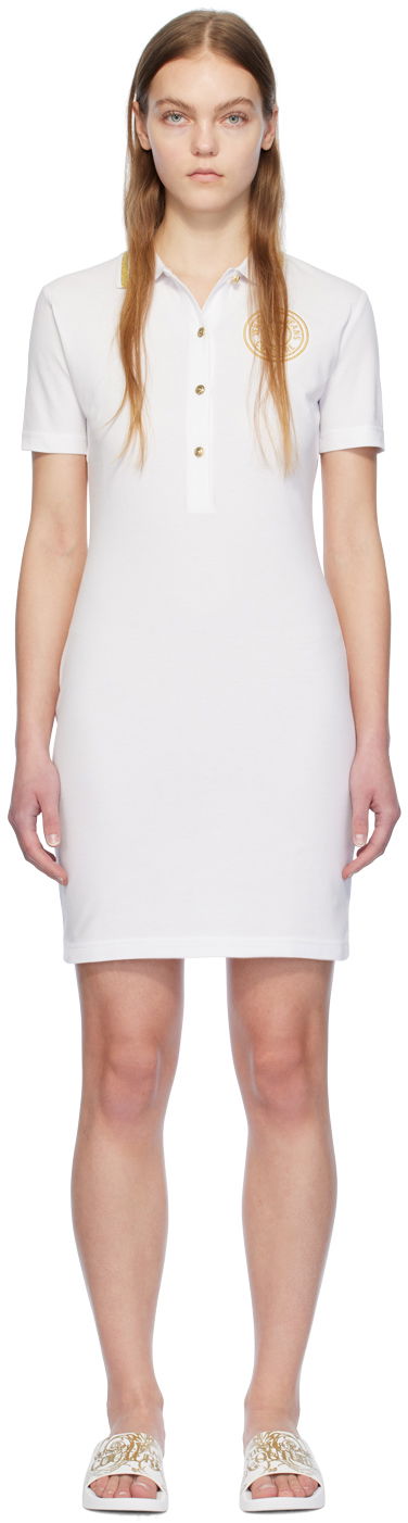 T-shirt Versace Jeans Couture White Appliqué Minidress Hvid | E76HAOT03_ECJ01T, 0