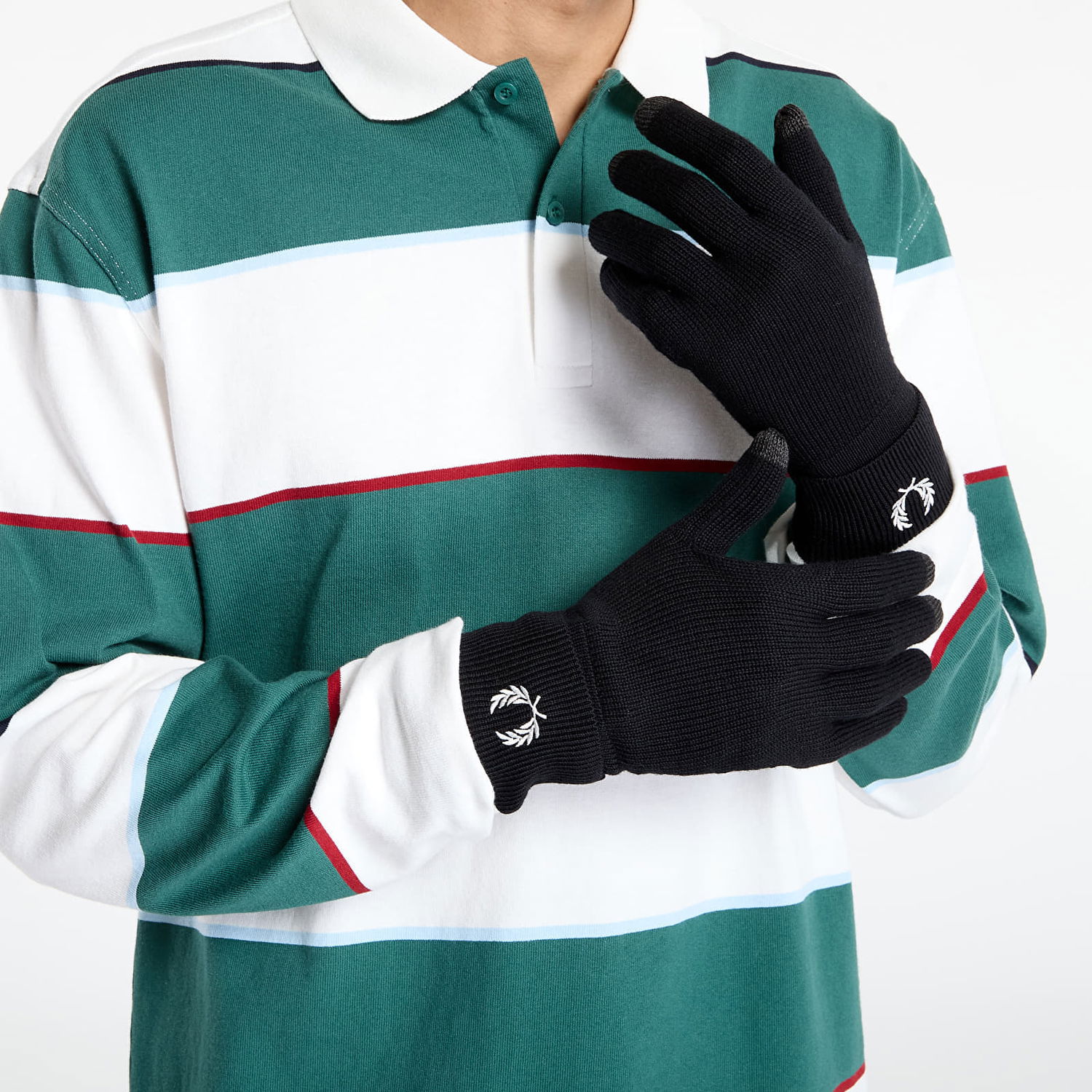 Handsker Fred Perry Fred Perry Classic Merino Wool Gloves Sort | C1139 843, 0