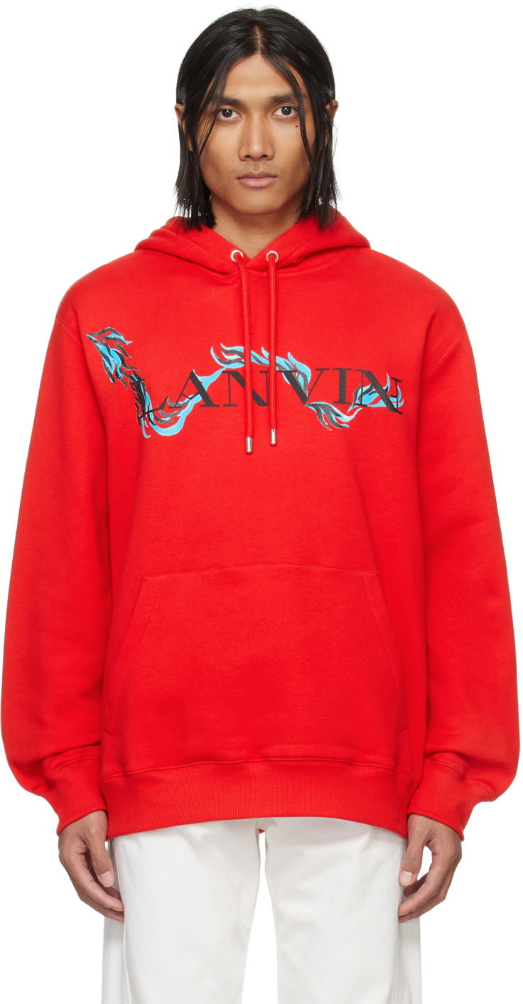 Sweatshirt LANVIN Printed Hoodie Rød | RU-HO0009-J109-P24