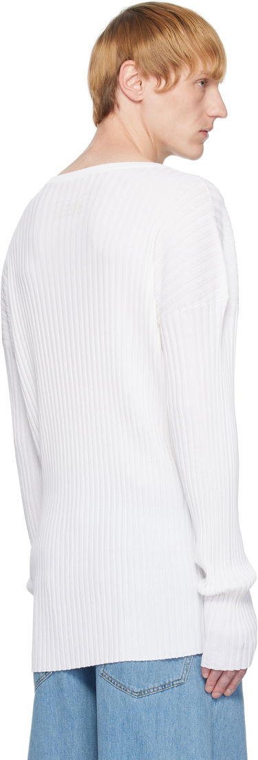 Sweater Maison Margiela MM6 Maison Margiela Rib-Knit Sweater Hvid | SH2HL0020 M13125, 2