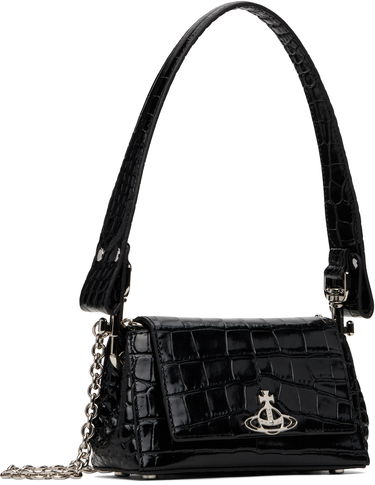 Håndtaske Vivienne Westwood Vivienne Westwood Small Hazel Croc Shoulder Bag Sort | 46030001W-L0098-, 1