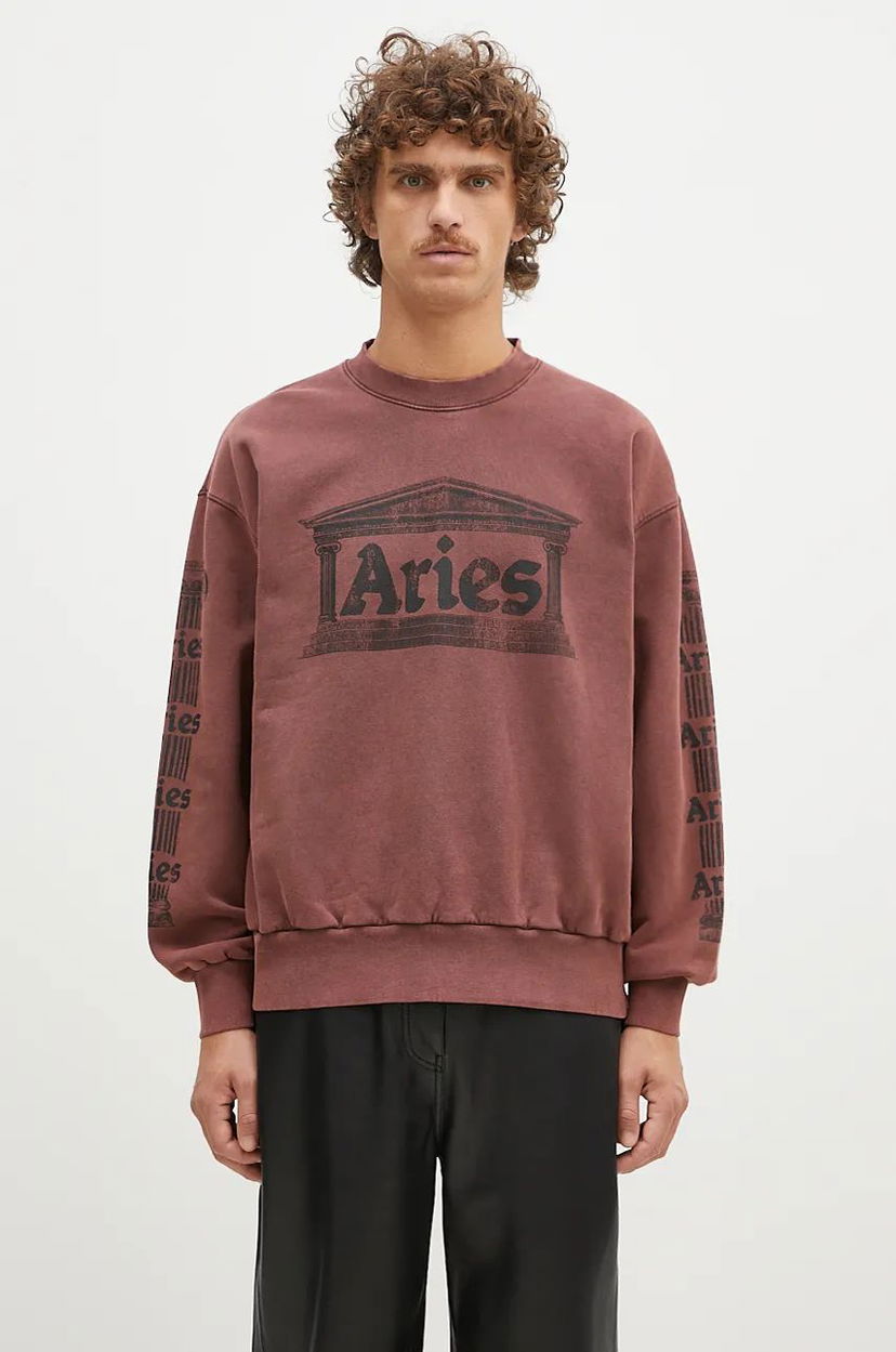 Sweatshirt Aries Aged Ancient Column Sweatshirt With Print Rød | AR2003302
