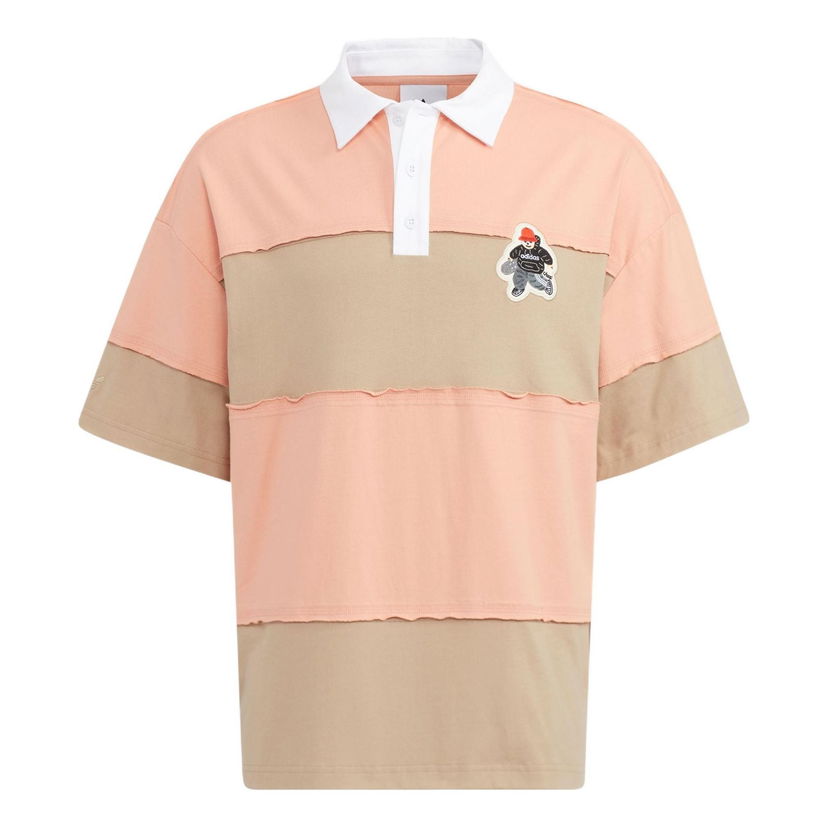 Polo skjorte adidas Originals Originals Splicing Colorblock Polo Shirt Lyserød | HR3468
