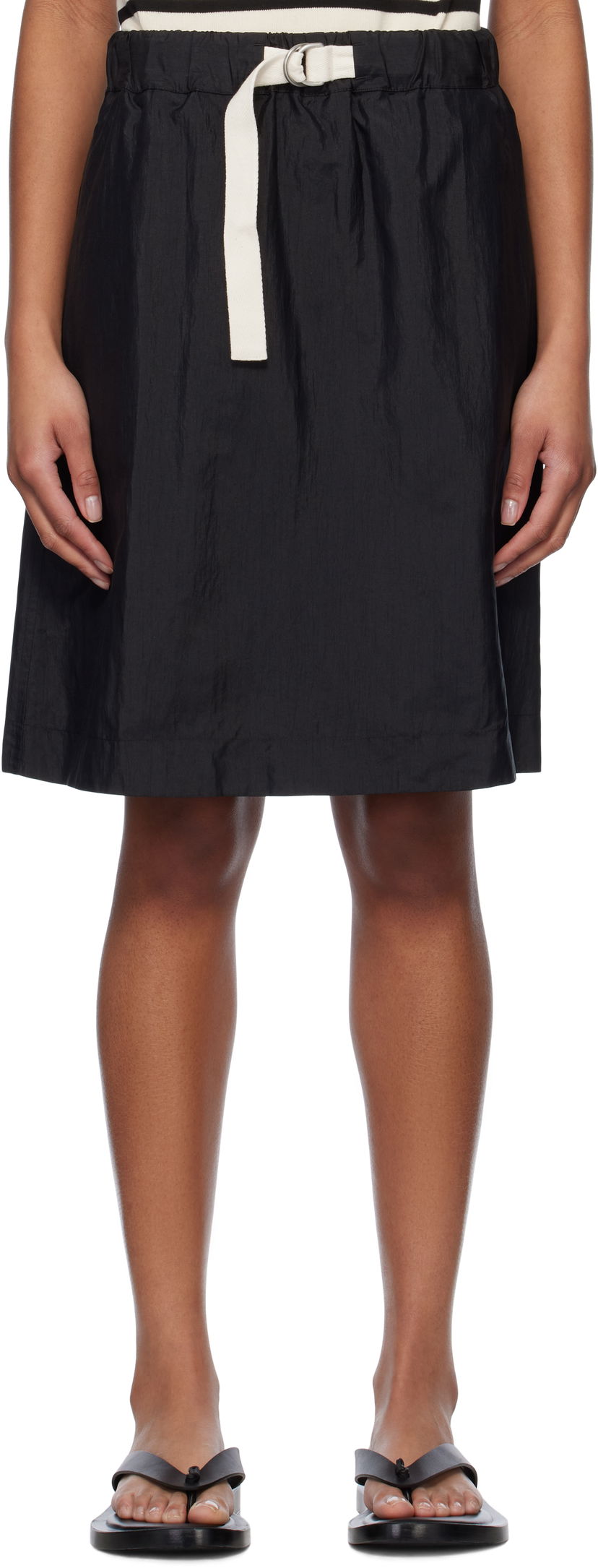 Nederdel Jil Sander Jil Sander Belted Midi Skirt Sort | J40MA0169_J70003