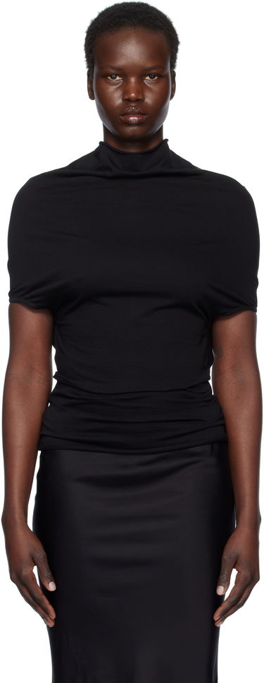 Kjole Rick Owens Rick Owens Hollywood Jersey Shroud T-Shirt Sort | RP01E7225 JA, 0