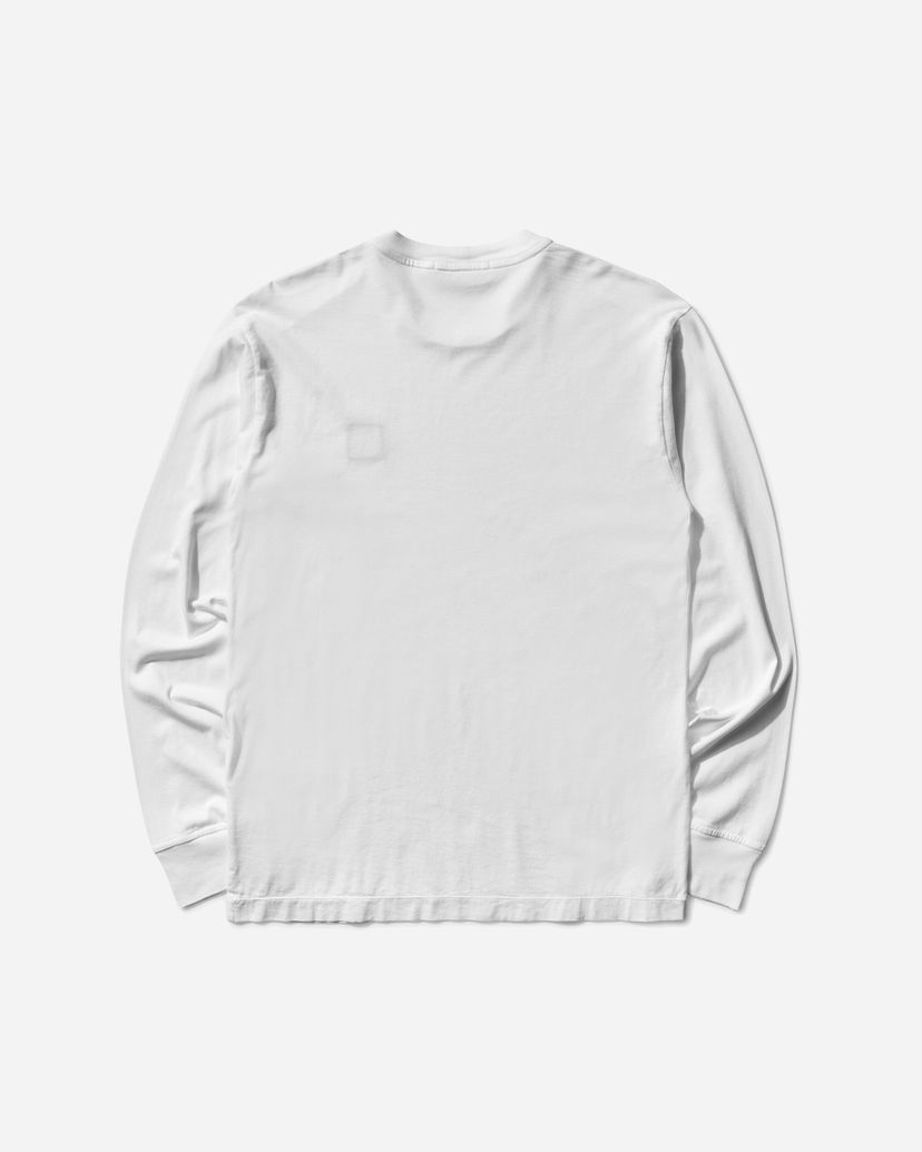 T-shirt Stone Island Garment Dyed Logo Longsleeve T-Shirt Hvid | K2S15-2100028-S0013 V0001