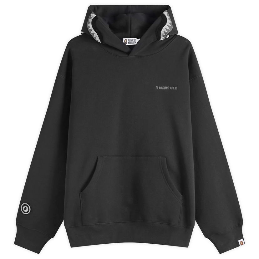 Sweatshirt BAPE Shark Logo Relaxed Fit Pullover Hoodie Sort | 001PPL301303M-BLK