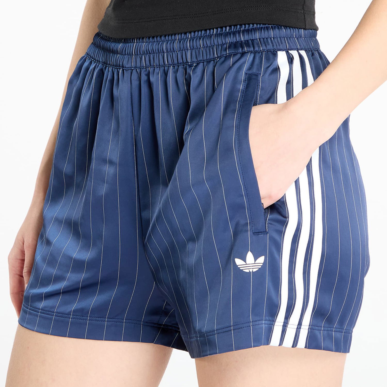 Shorts adidas Originals adidas Originals Pin-Stripe Satin Shorts Mørkeblå | KD2285, 1