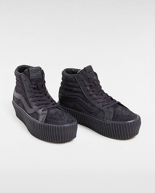 Sneakers og sko Vans Premium Sk8-hi 38 Reissue Platform Shoes (lx Suede/leather Onyx) Women Black, Size 2.5 Sort | VN000CNF158, 1