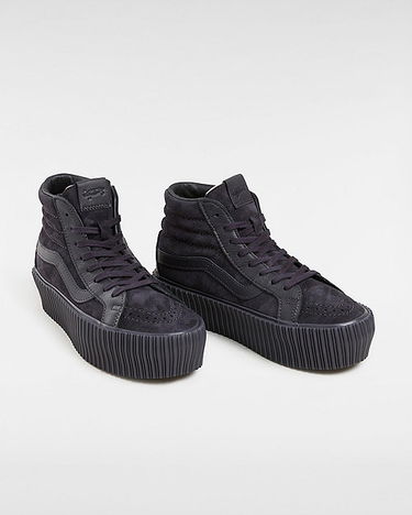 Sneakers og sko Vans Premium Sk8-hi 38 Reissue Platform Shoes (lx Suede/leather Onyx) Women Black, Size 2.5 Sort | VN000CNF158, 1