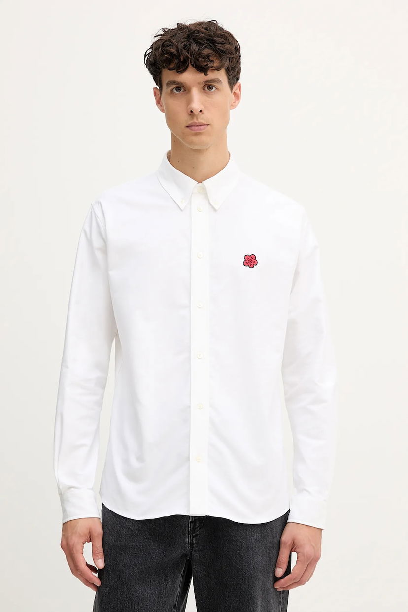 Skjorte KENZO Kenzo Regular Fit Shirt with Classic Collar Hvid | FF65CH4109LO