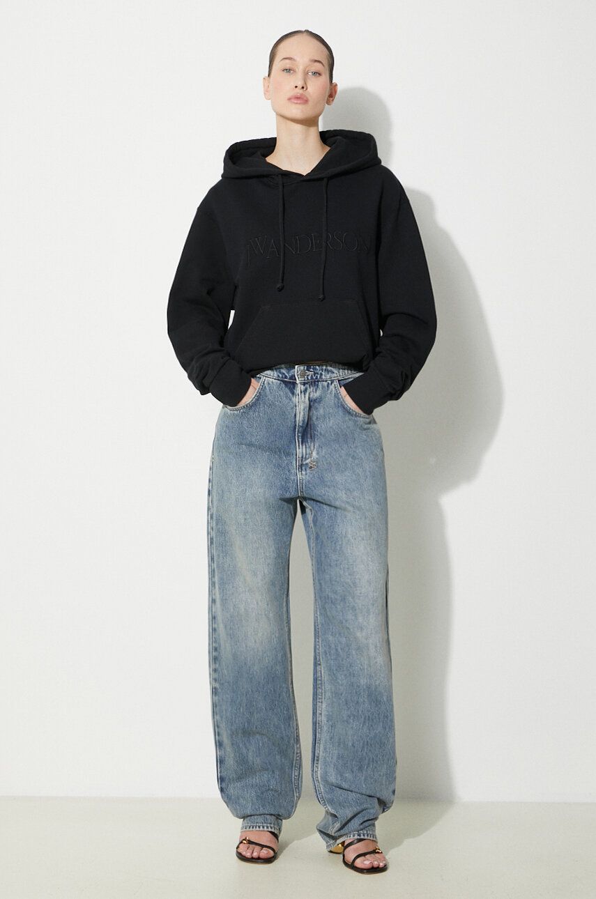 Sweatshirt JW Anderson Anderson Logo Embroidery Hoodie Sort | JW0164.PG0861.999, 1