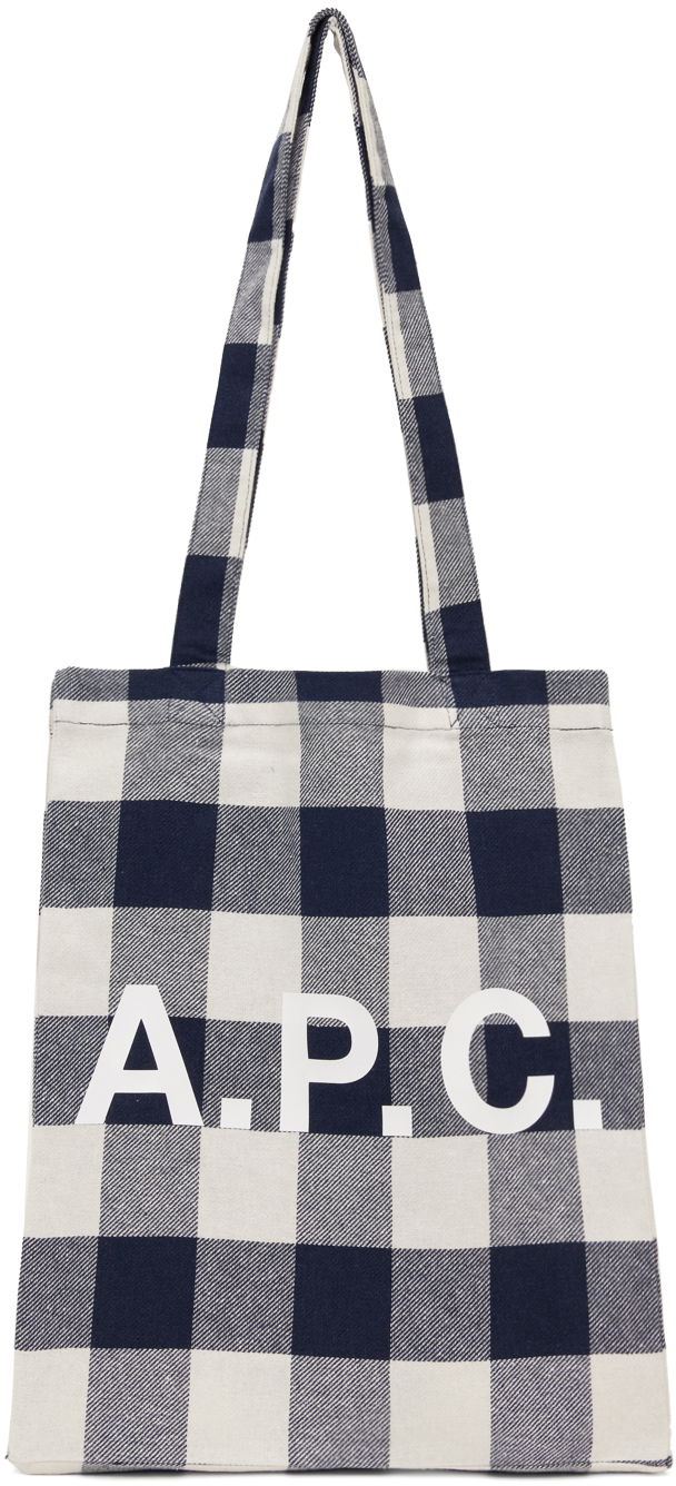 Tøj A.P.C. Off-White & Navy Lou Tote Grå | COGZX-M61442, 0