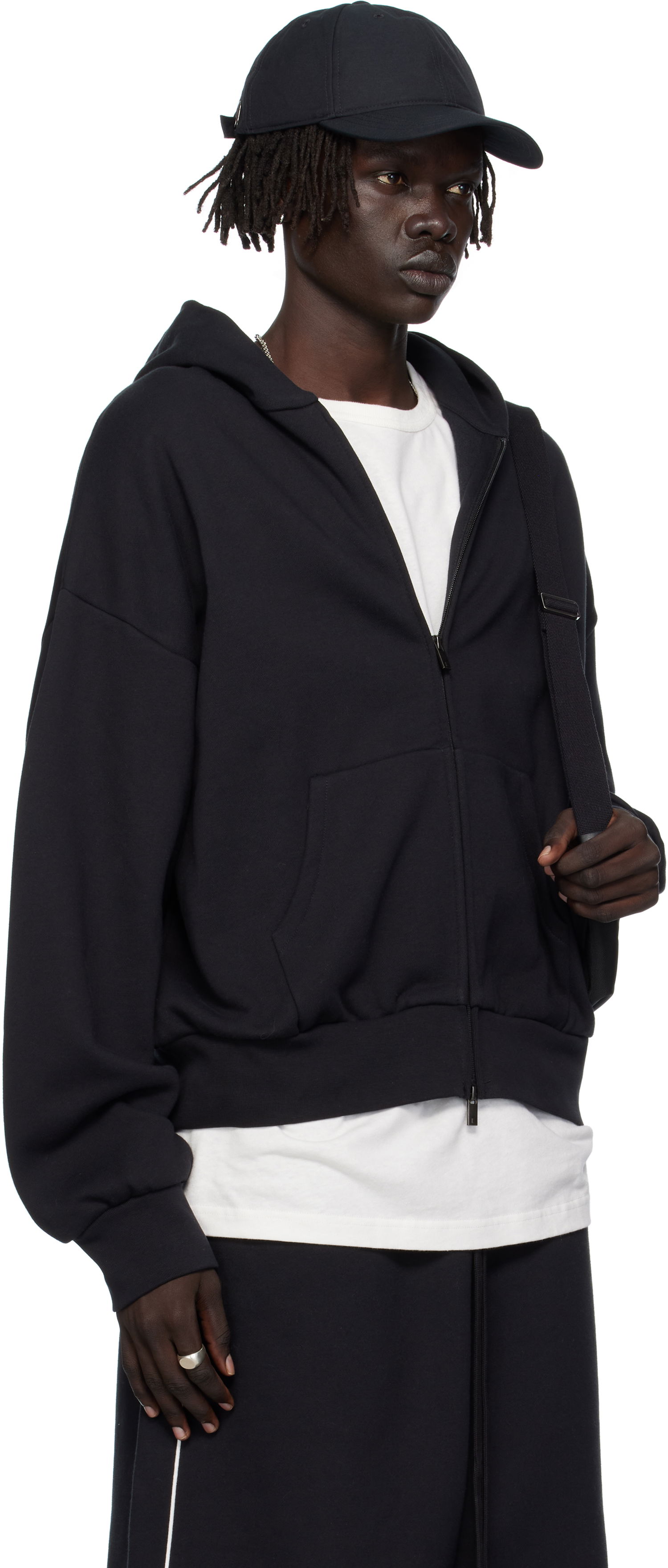 Sweatshirt Fear of God Fear of God ESSENTIALS Classic Fit Fleece Zip-Up Hoodie Sort | 192SP254780F, 1