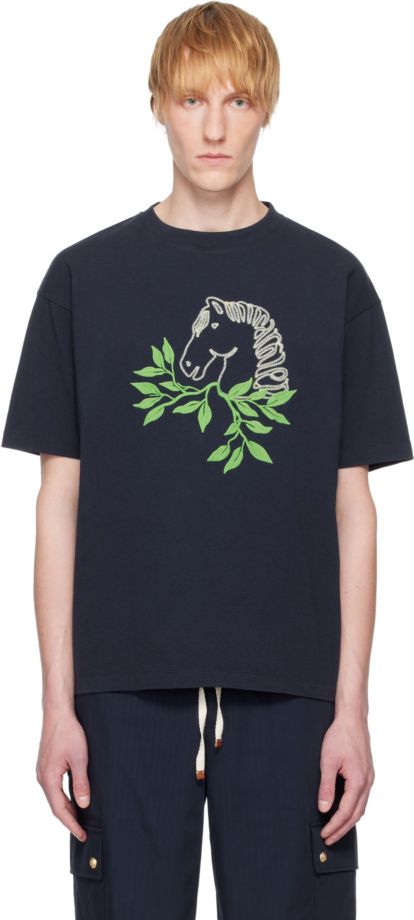 T-shirt Drôle de Monsieur Drole de Monsieur 'Le T-Shirt Polo' T-Shirt Mørkeblå | G-TS244-CO134-NY