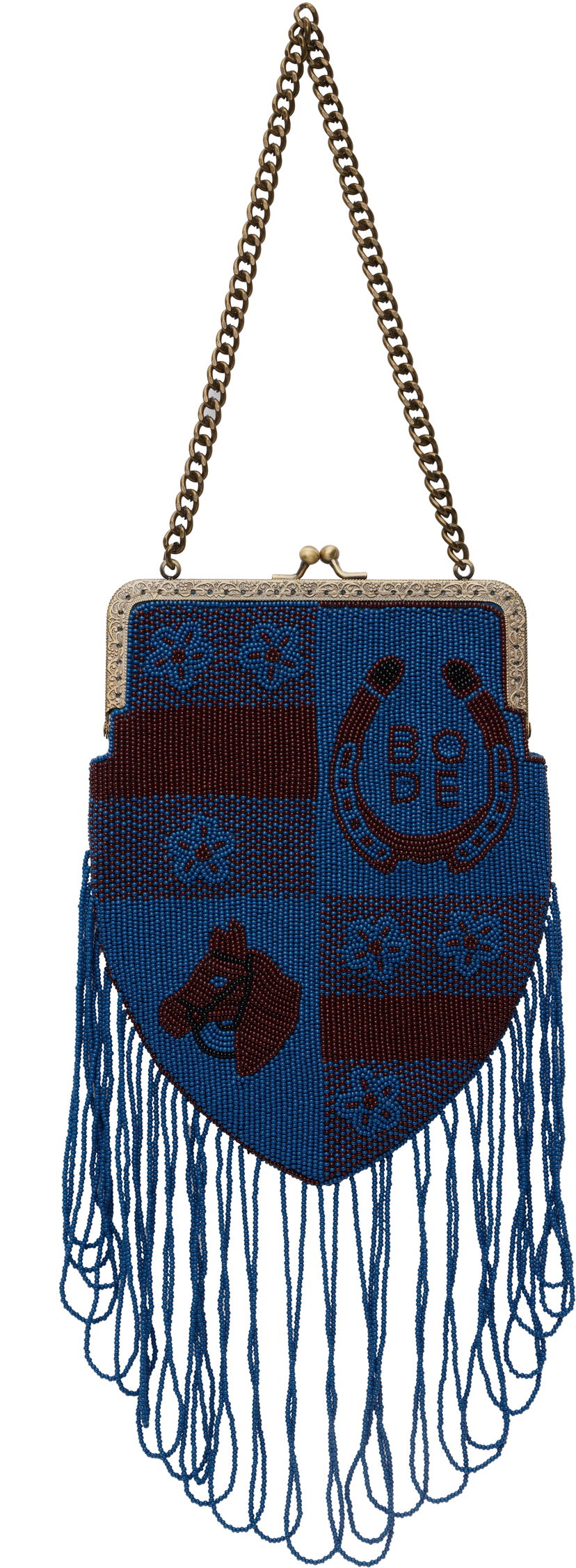 Håndtaske Bode Bode Capri Beaded Fringe Bag Blå | WRS25AC004