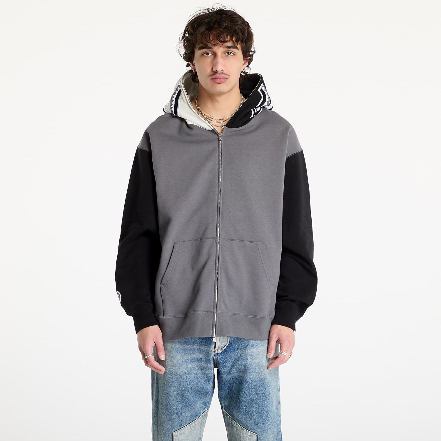 Sweatshirt BAPE Shark Full Zip Hoodie Grå | 001ZPK701311M BLK, 0
