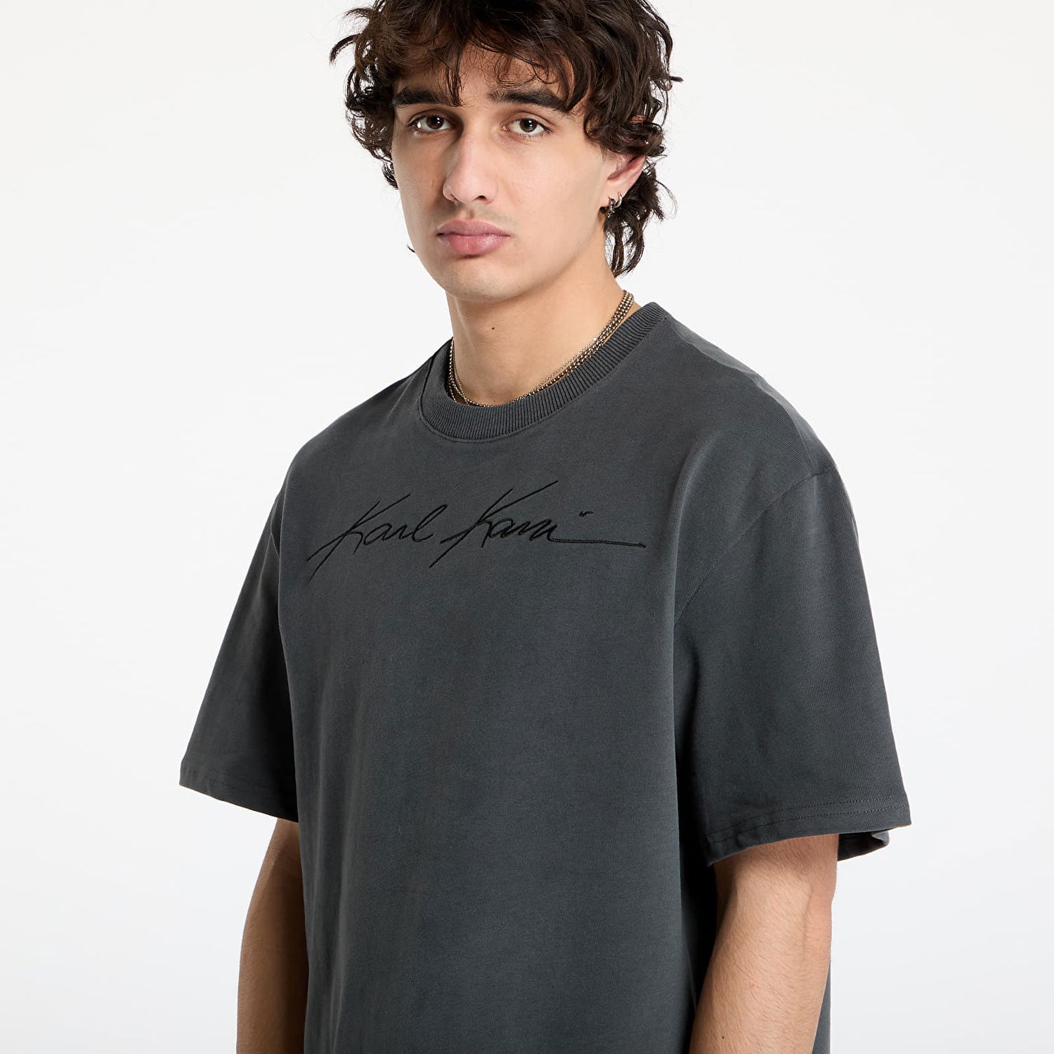 T-shirt Karl Kani Autograph Heavy Jersey Boxy Tee Grå | 60300191, 1
