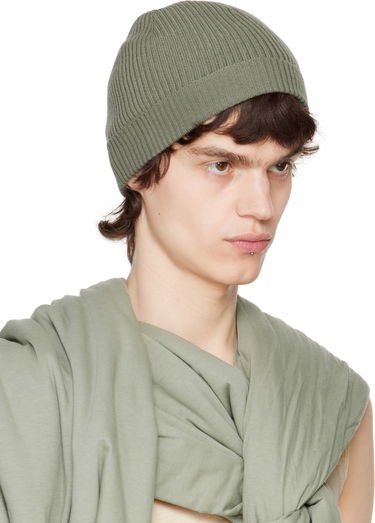 Beanie Rick Owens Rick Owens Hollywood Ribbed Beanie Grøn | RU01E5495 RIBWS, 1