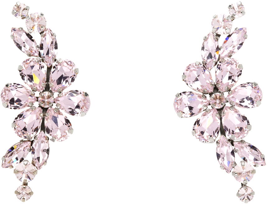 Øreringe Simone Rocha Simone Rocha Floral Crystal Half Moon Earrings Lyserød | ERG503 0903, 0