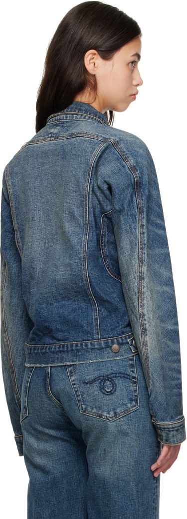 Jakke R13 R13 Skinny Wrap Around Trucker Jacket Blå | R13WD195-D246A, 2
