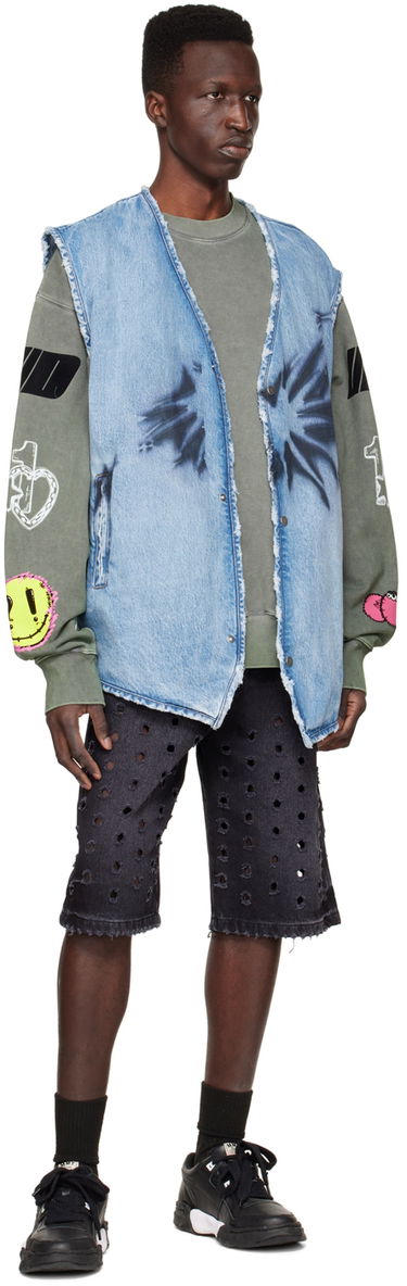 Vest We11done We11done Sleeveless Denim Vest Blå | WD-DV1-22-331-M-BL, 3