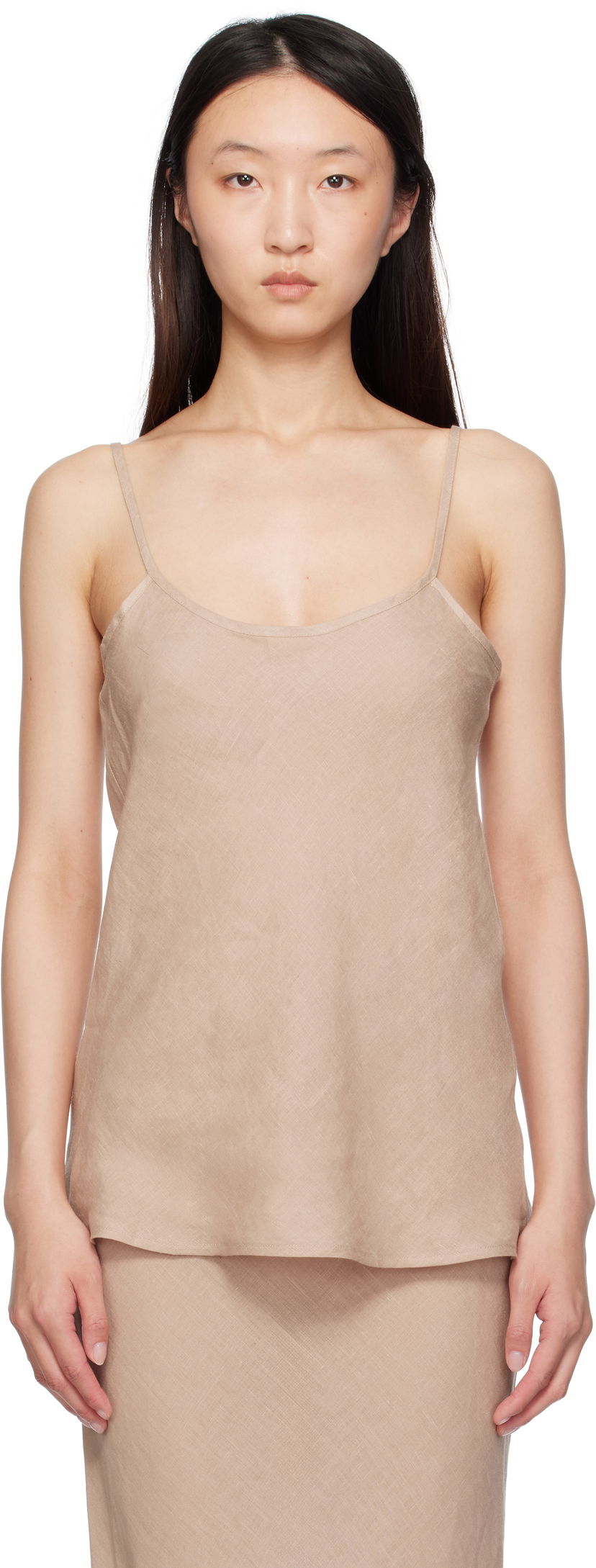 Tanktop Baserange Baserange Dydine Linen Camisole Beige | TODY-LI-SU25