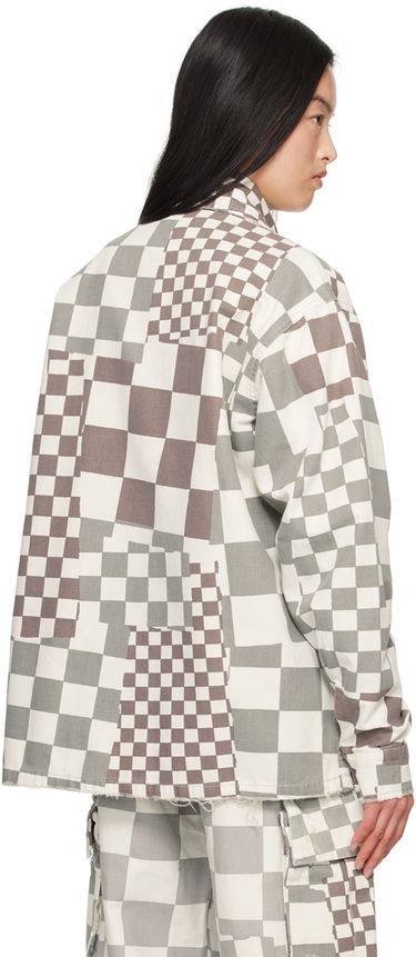Skjorte ERL Check Print Long Sleeve Shirt Grå | ERL08J010, 2