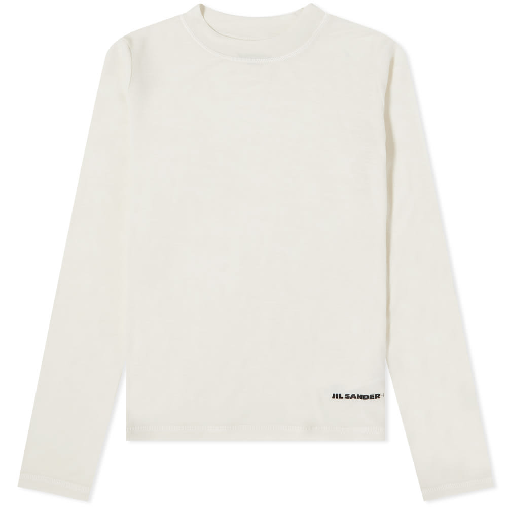 T-shirt Jil Sander Long Sleeve Crew Logo Top Hvid | J40GC0022-J70021-102, 0
