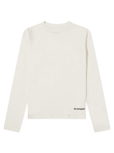 T-shirt Jil Sander Long Sleeve Crew Logo Top Hvid | J40GC0022-J70021-102