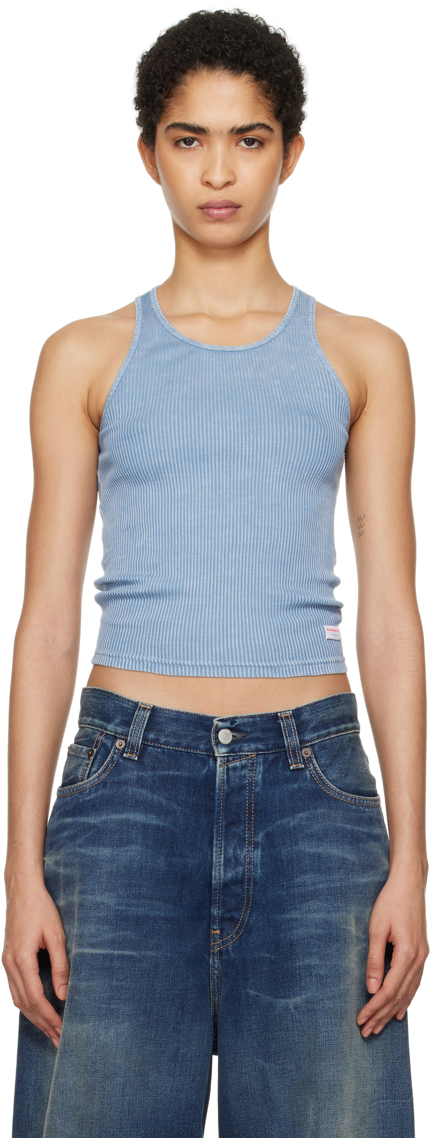 Tanktop Alexander Wang Alexander Wang Classic Racer Tank Top Blå | WL001W, 0