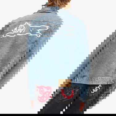 Jakke BBC IceCream ICECREAM Check Lined Denim Trucker Jacket, Size Large Blå | IC24411-BLU, 3