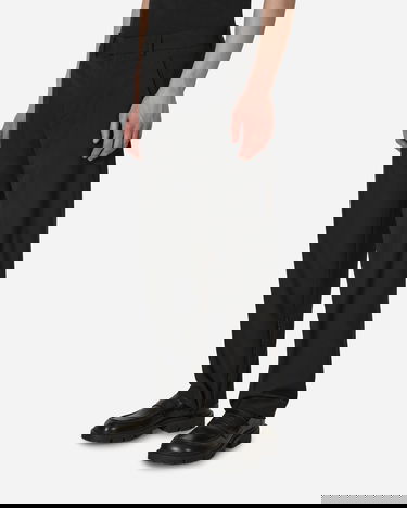Bukser Off-White Embroidered Wool Slim Zip Trousers Black Sort | OMCA196S23FAB001 1000, 2
