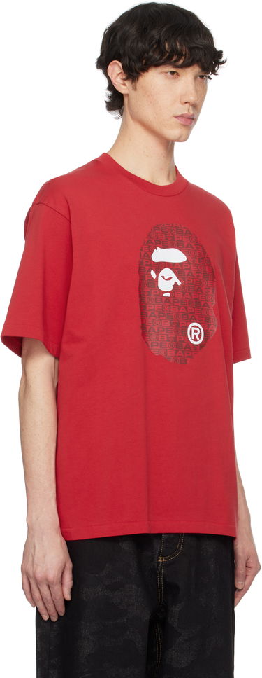 T-shirt BAPE Lux Sport Pattern Ape Head T-Shirt Rød | 001TEK801322M, 1
