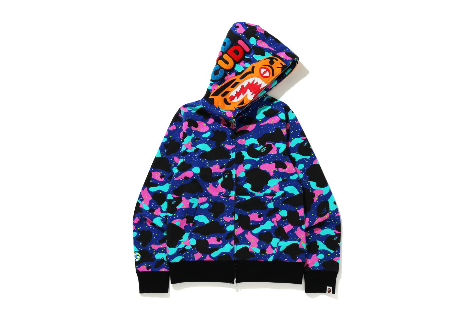 Sweatshirt BAPE x Kid Cudi Tiger Full Zip Hoodie Flerfarvet | 001ZPG731903XNVY, 0