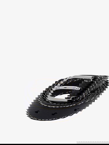 Bælter TOTEME Leather Belt With Contrast Stitching by Sort | 233812613200, 2