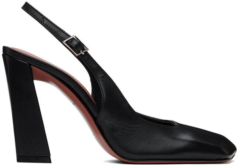 Sneakers og sko Amina Muaddi Amina Muaddi Sling Heels Sort | CHARLOTTE SLING BLOCK NAPPA