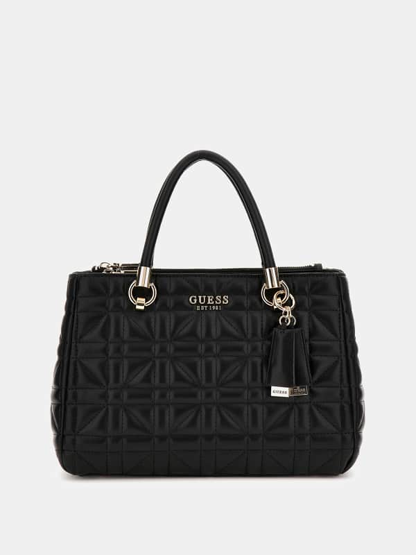 Håndtaske GUESS Assia Quilted Handbag Sort | HWQG8499060, 0