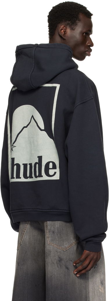 Sweatshirt Rhude Rhude Moonlight Badge Hoodie Mørkeblå | RHPS25HO05012, 2