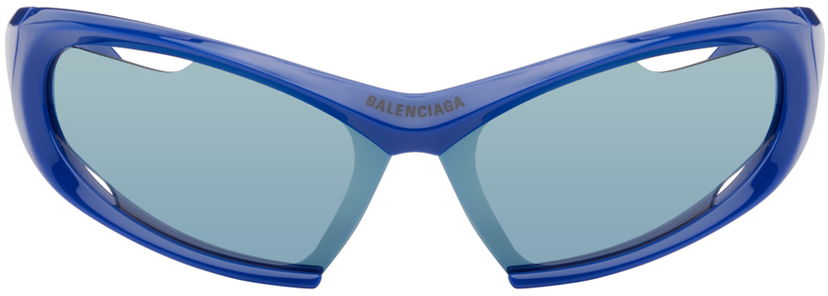 Solbriller Balenciaga Dynamo Rectangle Sunglasses Mørkeblå | BB0318S-002