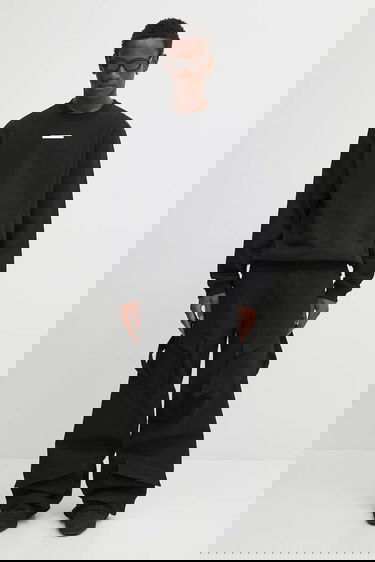 Cargo bukser HELIOT EMIL Cotton Wide-Leg Cargo Trousers with Side Straps Sort | PREAW25.M.10.160.BLK01., 5