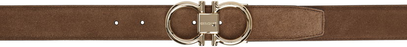 Bælter FERRAGAMO Salvatore Ferragamo Double Gancini Suede Belt Brun | 781603