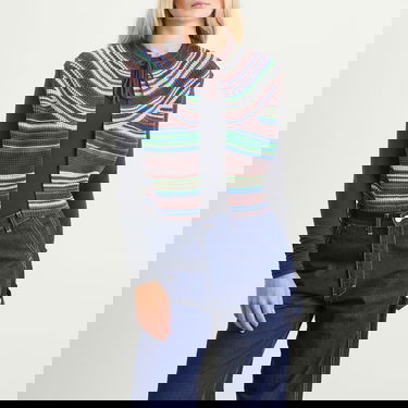 Vest BEAMS Beams Boy Multi Stripe Knit Vest Brun | 1305-0149-126-28, 2
