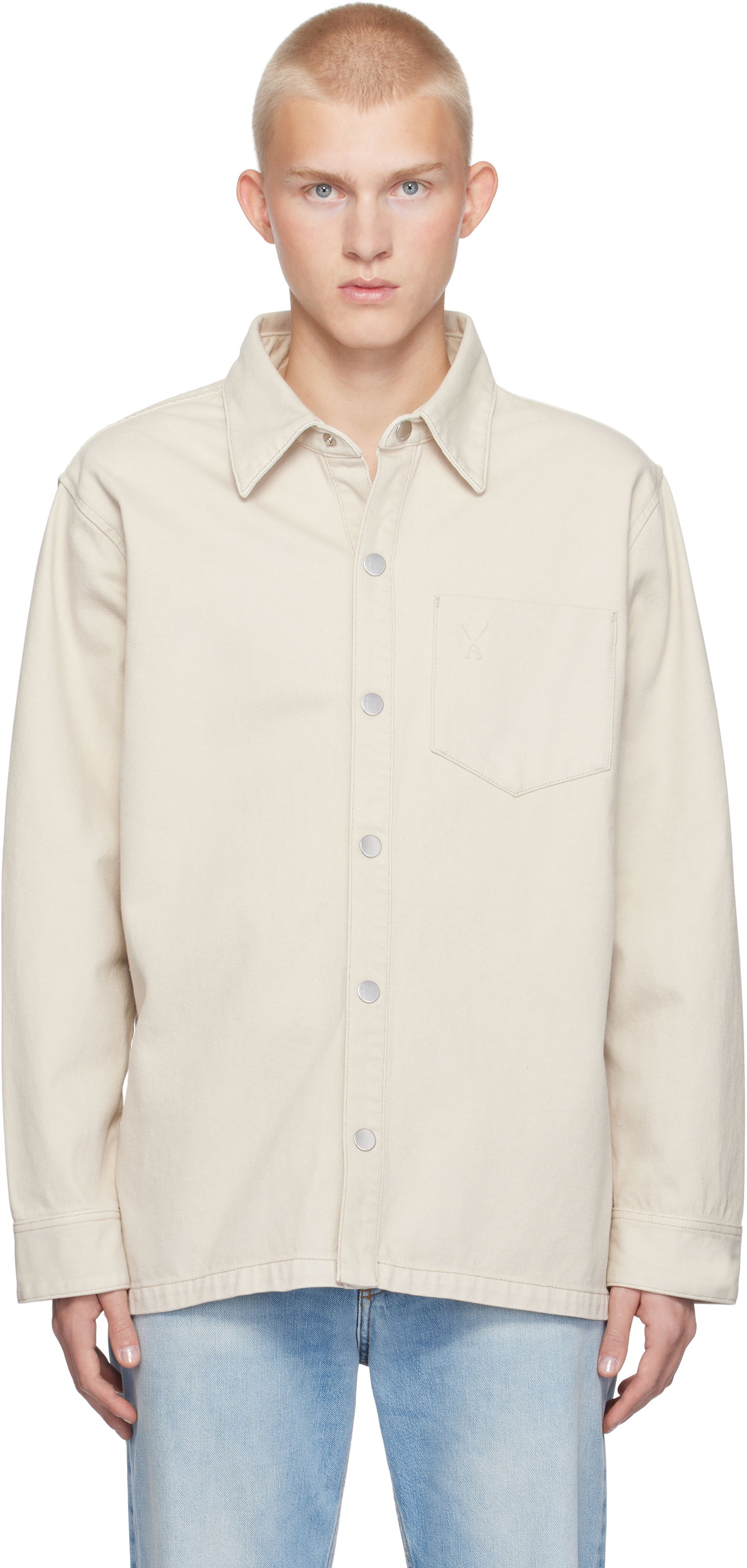 Skjorte AMI Shirt Beige | UJK261.CO0037, 0