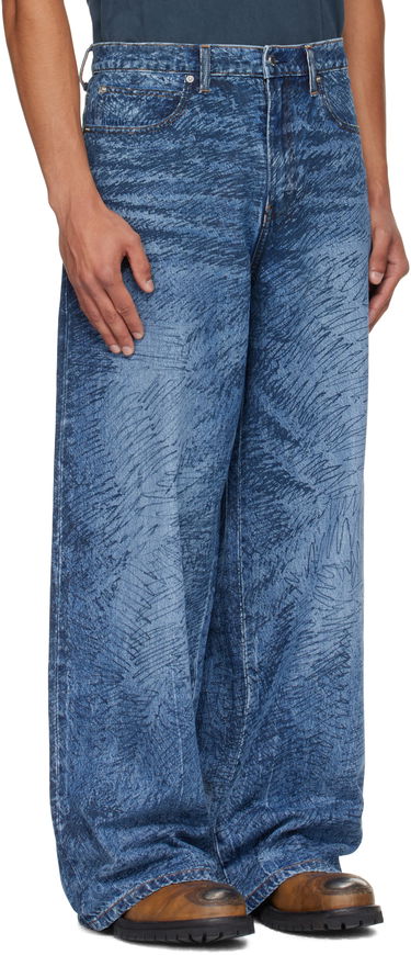 Jeans Alexander Wang Relaxed Graphic Print Jeans Blå | 6DC3254830, 1